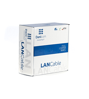 DANICOM CAT5e FTP 100m Udendørs kabel på rullestift - PE (Fca)