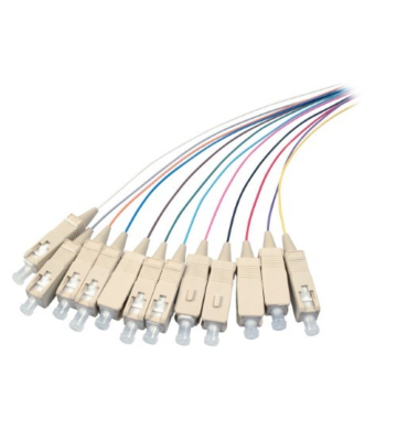 OM4 fiberoptisk pigtail farvet sæt SC - 12 stk