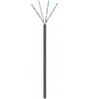CAT6 U/UTP 305m udendørs kabel på en rulle fleksibel sort CCA