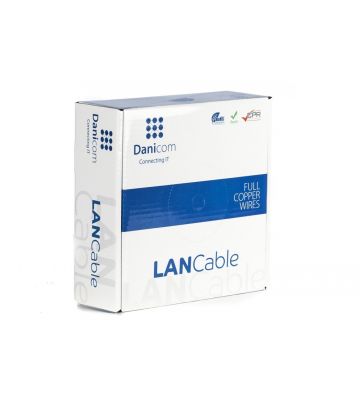 DANICOM CAT5E UTP 100m kabel på rulle fleksibel - PVC (Fca)