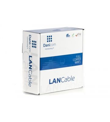 DANICOM CAT5E UTP 50m kabel på rulle fleksibel - PVC (Fca)
