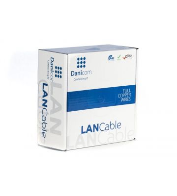 DANICOM CAT6 UTP 100m Udendørs kabel på rullestift - PE (Fca)