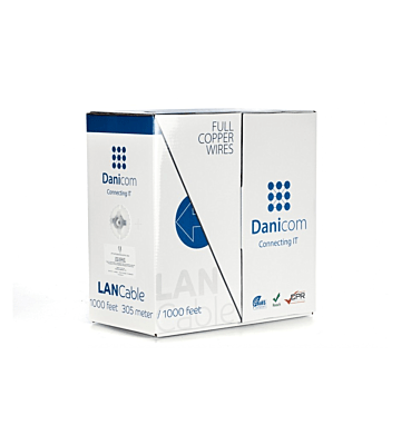 DANICOM CAT6 100% kobber UTP 305m kabel på rullestift - LSZH (Cca)