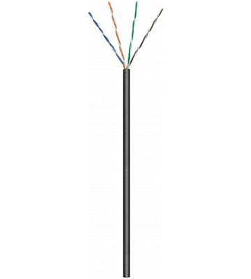 CAT5e U/UTP 100m udendørs kabel på rulle, stiv sort CCA