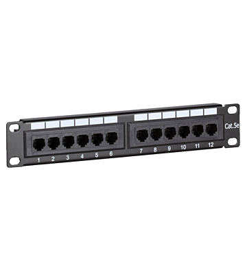 10 tommer CAT5e UTP patchpanel - 12 porte