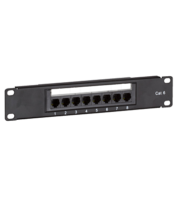 10 tommer CAT6 UTP patchpanel - 8 porte