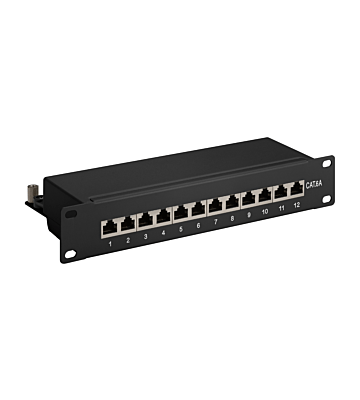 10 tommer CAT6a STP patchpanel - 12 porte