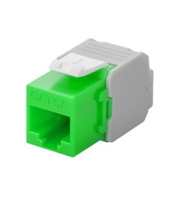 CAT6a UTP Keystone Connector - Værktøjsløs - Grøn