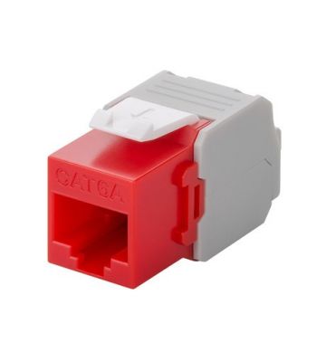 CAT6a UTP Keystone Connector - Værktøjsløs - Rød
