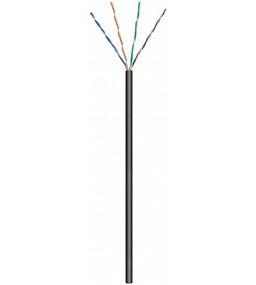 CAT6 U/UTP 100m udendørs kabel på en rulle fleksibel sort CCA