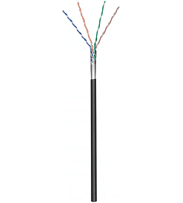 CAT5e FTP 100m udendørs kabel på en rulle fleksibel sort CCA