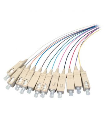 OM3 fiberoptisk pigtail farvet sæt SC - 12 stk