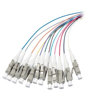 OM4 fiberoptisk pigtail farvet sæt LC - 12 stk