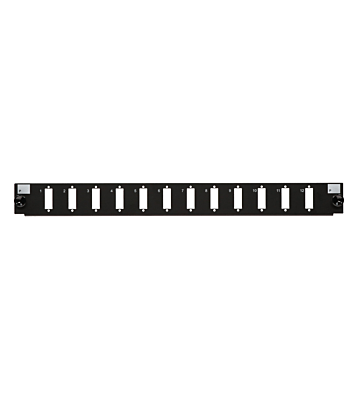 Front LC/SC 12 port sort quad/duplex velegnet til universal fiberoptisk bakke