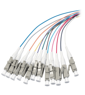 OS2 fiberoptisk pigtail farvet sæt LC - 12 stk