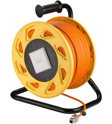 CAT7 S/FTP-kabelrulle med CAT6a Keystone-stik - RJ45 - 50 meter