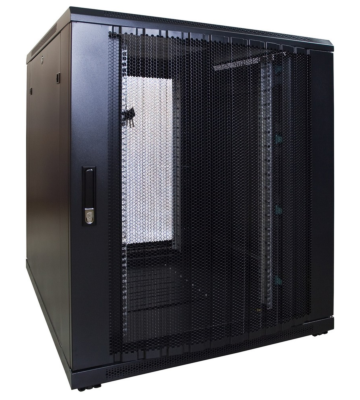 12U mini server rack med perforeret dør 800x1200x720mm (BxDxH)