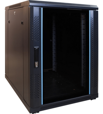 15U mini serverskab med glaslåge 600x800x860mm (BxDxH)