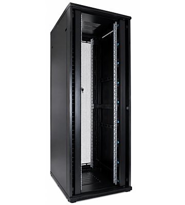 47U serverskab med dobbelt perforeret for- og bagdør 800x800x2200mm (BxDxH)