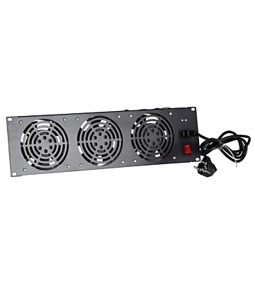 Ventilatorpakke med 3 ventilatorer velegnet til placering mellem stolperne - 3U