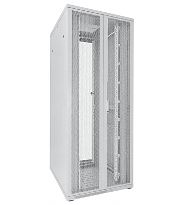 42U hvid serverkabinet med dobbelte perforerede for- og bagdøre 800x1000x2000mm (BxDxH)