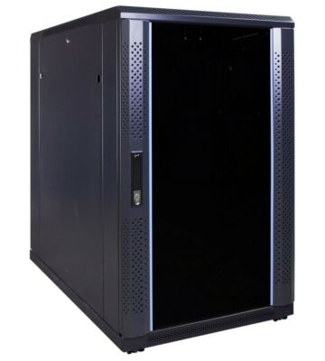 18U serverskab med glaslåge 600x1000x1000mm (BxDxH)