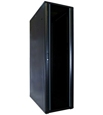 42U serverskab med glaslåge 600x1200x2000mm (BxDxH)