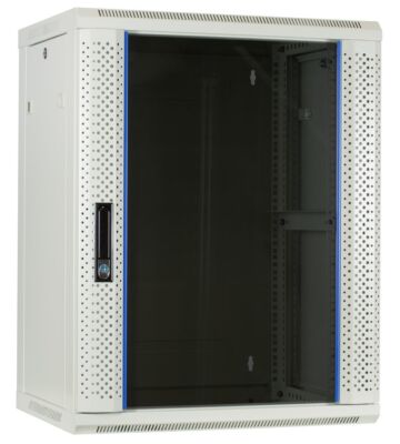 15U hvidt vægskab med glaslåge 600x450x770mm (BxDxH)