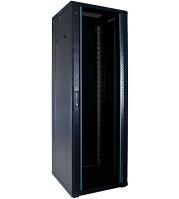 37U serverskab med glaslåge 600x600x1800mm (BxDxH)