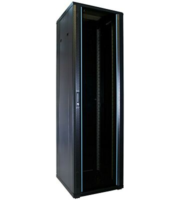 42U serverskab med glaslåge 600x600x2000mm (BxDxH)