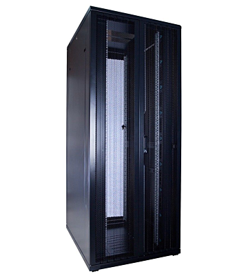 42U serverskab med dobbelt perforeret for- og bagdør 800x1200x2000mm (BxDxH)