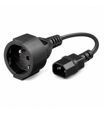 Strømkabel AC stik til C14 Type E 0,15 m adapter - Jordet