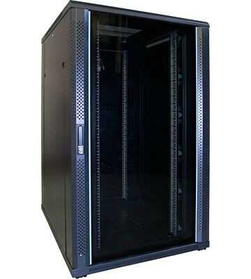 27U serverskab med glaslåge 800x1000x1400mm (BxDxH)