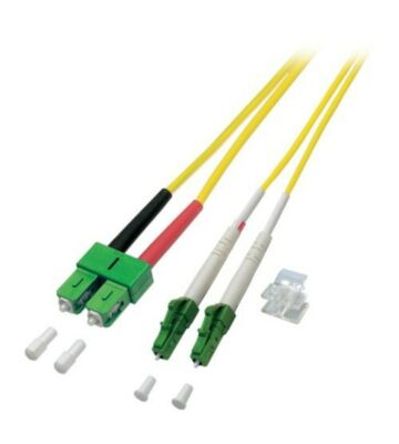 OS2 duplex fiberoptisk kabel LC/APC-SC/APC 3m