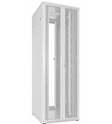 47U hvid serverkabinet med dobbelte perforerede for- og bagdøre 800x1000x2200mm (BxDxH)