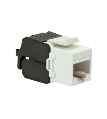 CAT6a UTP Keystone Connector - Værktøjsløs - Sort/Hvid