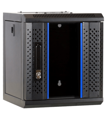 10 tommer 4U serverskab med glaslåge 312x310x264mm (BxDxH)