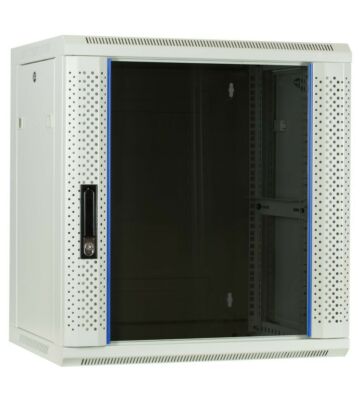 12U hvidt vægskab med glaslåge 600x450x635mm (BxDxH)