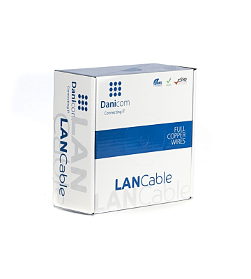 DANICOM CAT6A UTP 50m Udendørs kabel på rulle stiv - PE (Fca)