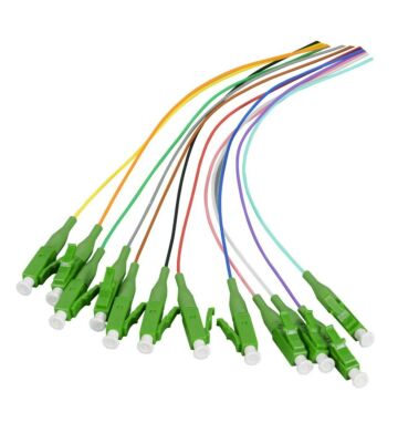 OS2 fiberoptisk pigtail farvet sæt LC-APC - 12 stk