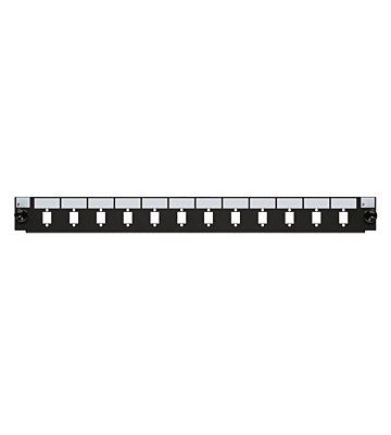 Front LC/SC 12 port sort duplex/simplex, velegnet til universal fiberoptisk bakke