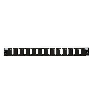 Front LC/SC 12 port sort quad/duplex velegnet til universal fiberoptisk bakke