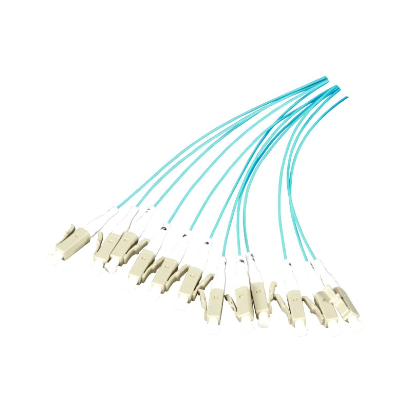 OM3 fiberoptisk pigtail turkis ST - 12 stk