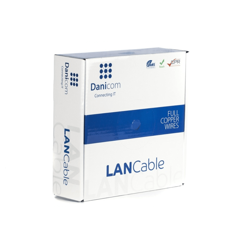 DANICOM CAT7 S/FTP 50m kabel på rullestift - LSZH (Dca)