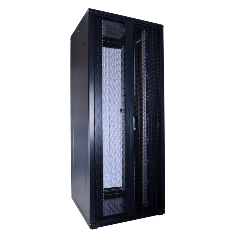 42U serverskab med dobbelte perforerede for- og bagdøre 800x800x2000mm (BxDxH)