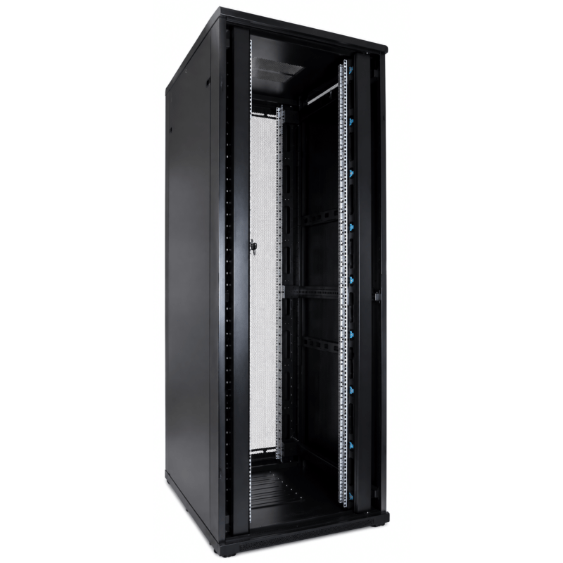 47U serverskab med dobbelt perforeret for- og bagdør 800x800x2200mm (BxDxH)