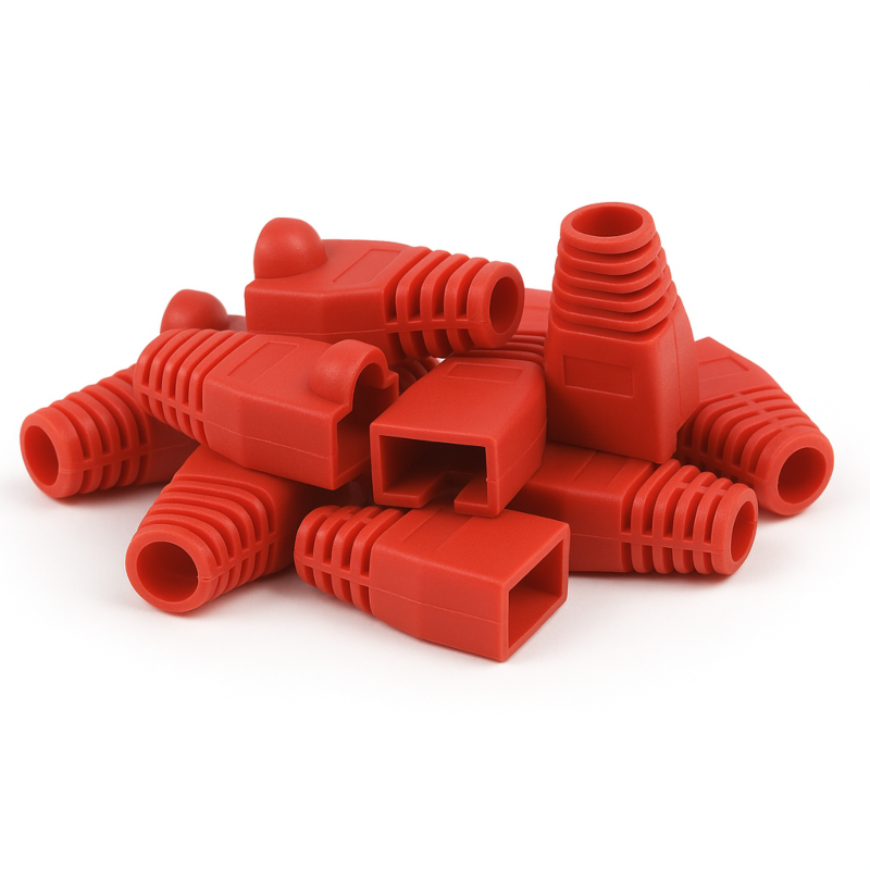 DANICOM RJ45 Kabelgennemføring Rød - 10 stk