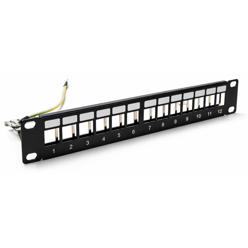10 tommer STP patch panel til keystones - 12 porte