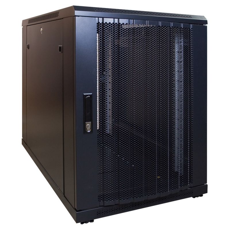 15U mini serverskab med perforeret låge 600x1000x860mm (BxDxH)