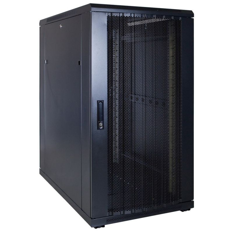 22U serverskab med perforeret låge 600x1000x1200mm (BxDxH)